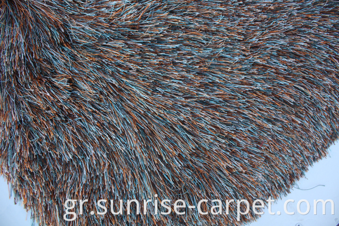 Polyester Shaggy Rug Long Pile Mix Color